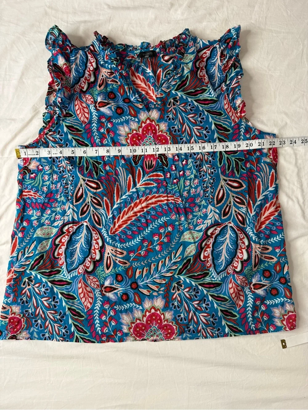 Talbots XL Paisley Botanical Cotton Poplin Matching Set Blouse Skirt
